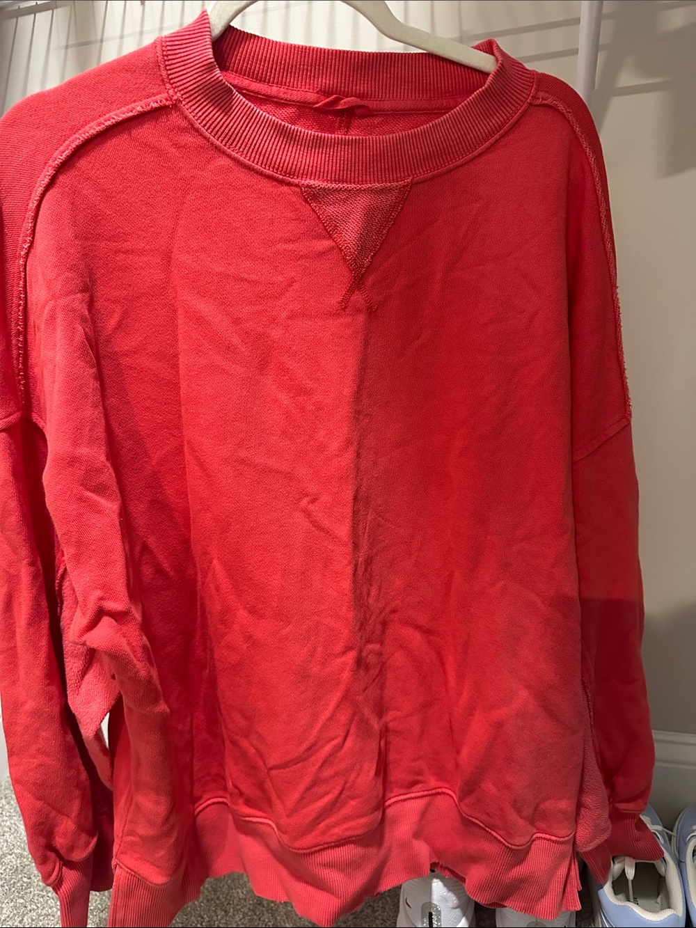 Womens aerie red Crewneck Sweatshirt